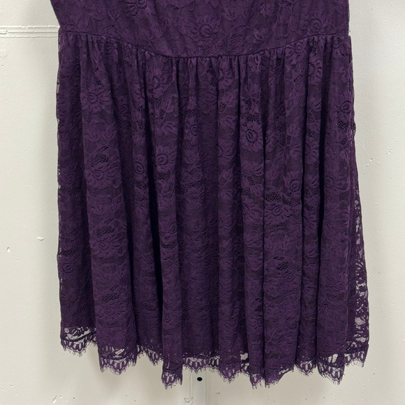 Torrid Deep Purple High Neck Lace Skater Dress Cocktail Dress Size 16 11079159 - Picture 5 of 11